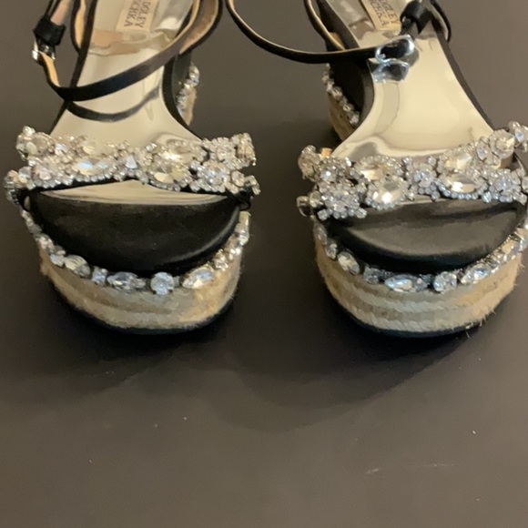 Badgley Mischka Silvia Espadrille wedge w/ rhinestone embellishments Size 9.5 - Picture 6 of 9